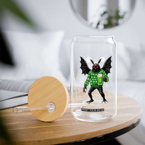 Funny Mothman St Patricks Day Glass Can Gift For Cryptid Lovers TS12 Print Your Wear