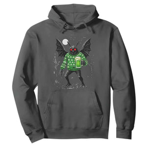 Funny Mothman St Patricks Day Hoodie Gift For Cryptid Lovers TS12 Dark Heather Print Your Wear