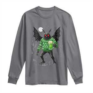 Funny Mothman St Patricks Day Long Sleeve Shirt Gift For Cryptid Lovers TS12 Charcoal Print Your Wear