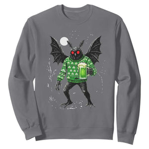 Funny Mothman St Patricks Day Sweatshirt Gift For Cryptid Lovers TS12 Charcoal Print Your Wear