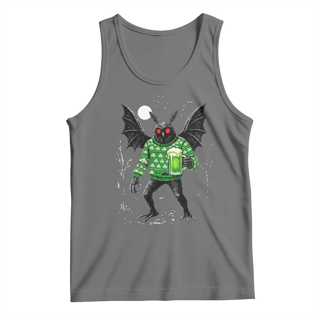 Funny Mothman St Patricks Day Tank Top Gift For Cryptid Lovers TS12 Black Heather Print Your Wear