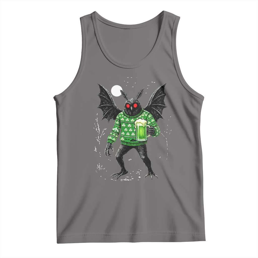 Funny Mothman St Patricks Day Tank Top Gift For Cryptid Lovers TS12 Deep Heather Print Your Wear