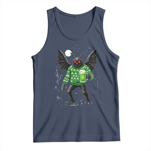 Funny Mothman St Patricks Day Tank Top Gift For Cryptid Lovers TS12 Navy Print Your Wear