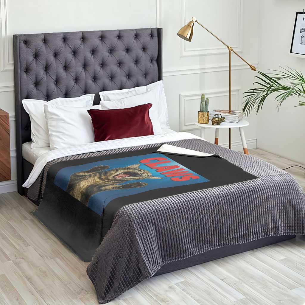 Funny Claws Cat Throw Blanket Horror Movie Parody TS12 Print Your Wear