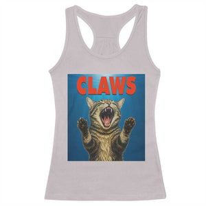 Funny Claws Cat Racerback Tank Top Horror Movie Parody TS12 Ice Gray Print Your Wear