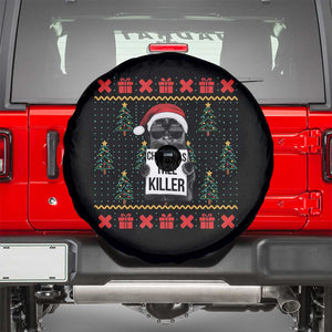Funny Xmas Black Cat Spare Tire Cover Christmas Tree Killer Santa Kitten TS12 Black Print Your Wear