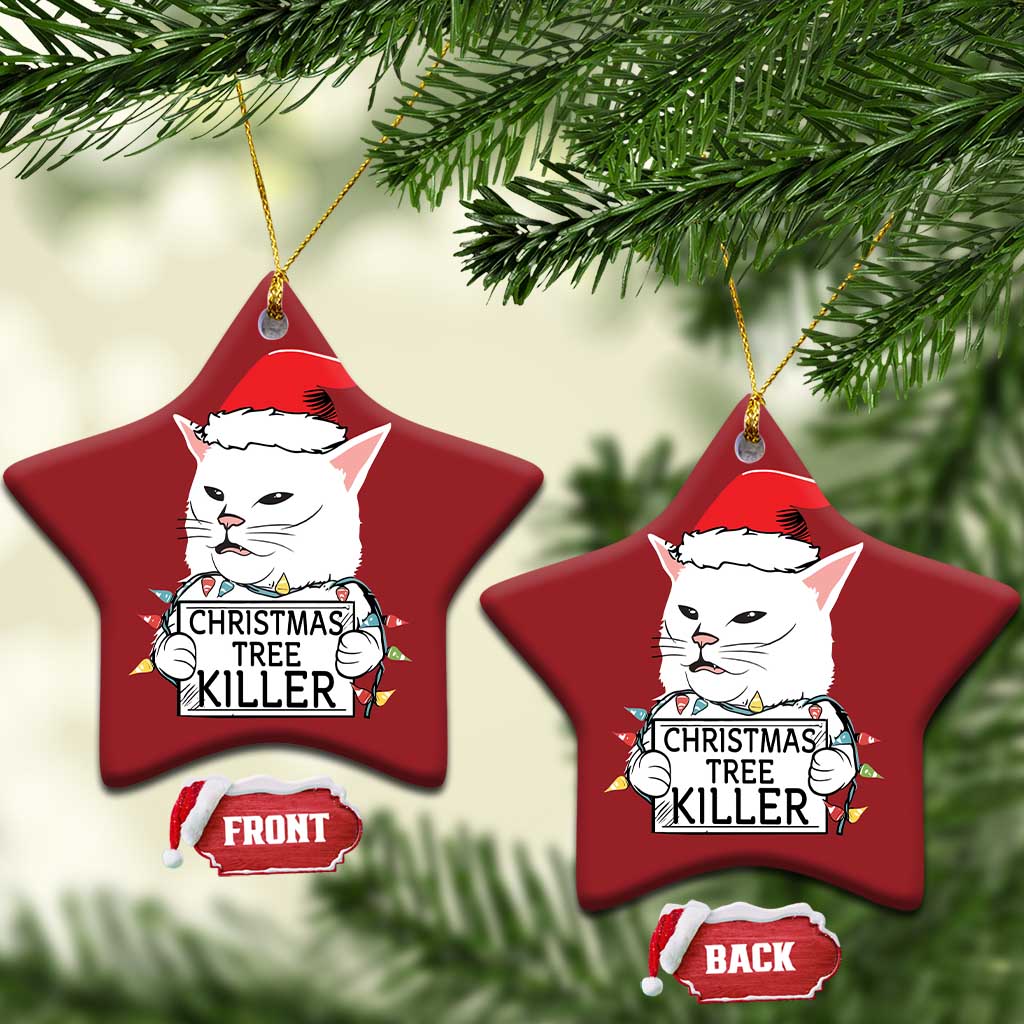 Funny Xmas Grumpy Cat Christmas Ornament Xmas Tree Killer Santa Kitten TS12 Star Red Print Your Wear