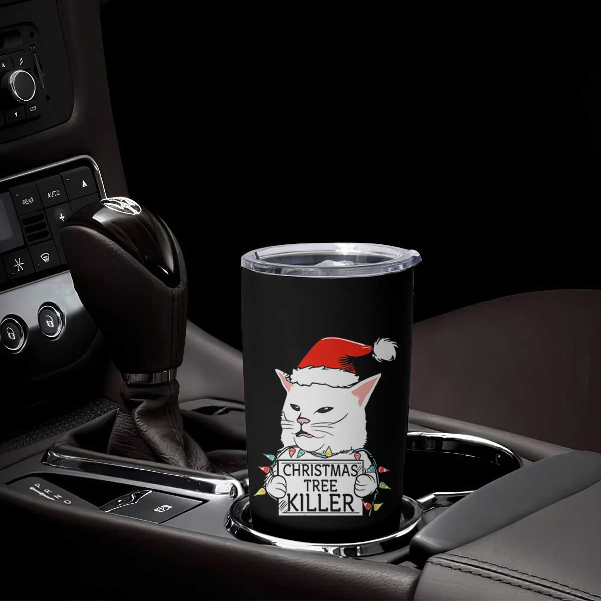 Funny Xmas Grumpy Cat Tumbler Cup Christmas Tree Killer Santa Kitten TS12 Print Your Wear
