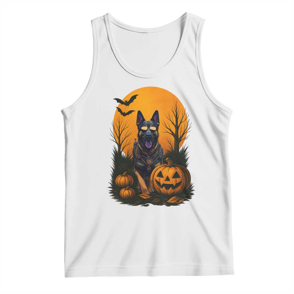 Cool German Shepherd Police Dog Celebrate Halloween Tank Top TS12 White Print Your Wear