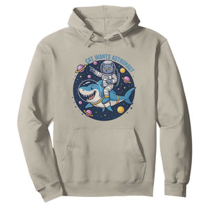 Funny Space Cat Wants Astronaut Hoodie Sharks Sci fi Fan Universe TS12 Sand Print Your Wear
