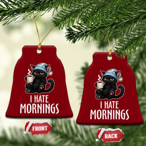 Funny I Hate Mornings Ceramic Ornament Cute Lazy Cat Drink Coffee TS12 Print Your Wear
