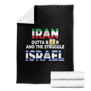Funny Geopolitical Satire Iran Outta Beer Israel Struggle Throw Blanket TS12 Black Print Your Wear