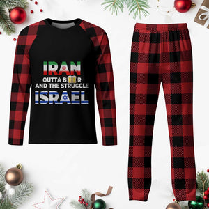 Funny Geopolitical Satire Iran Outta Beer Israel Struggle Plaid Pajama Set TS12 Buffalo Plaid Print Your Wear