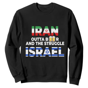 Funny Geopolitical Satire Iran Outta Beer Israel Struggle Sweatshirt TS12 Black Print Your Wear