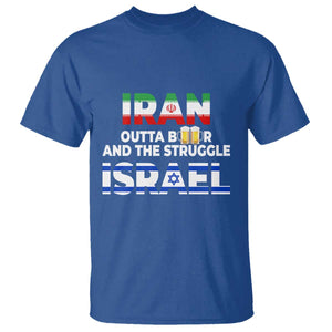 Funny Geopolitical Satire Iran Outta Beer Israel Struggle T Shirt TS12 Royal Blue Print Your Wear