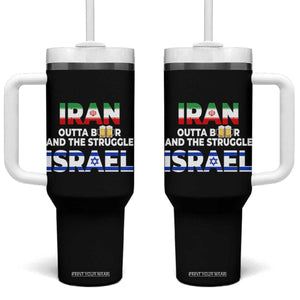 Funny Geopolitical Satire Iran Outta Beer Israel Struggle Tumbler With Handle TS12 One Size: 40 oz Black Print Your Wear