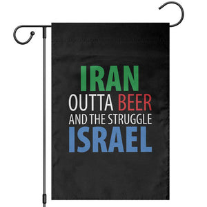 Iran And Israel Political Satire Garden Flag The Great Beer Struggle TS12 Black Print Your Wear