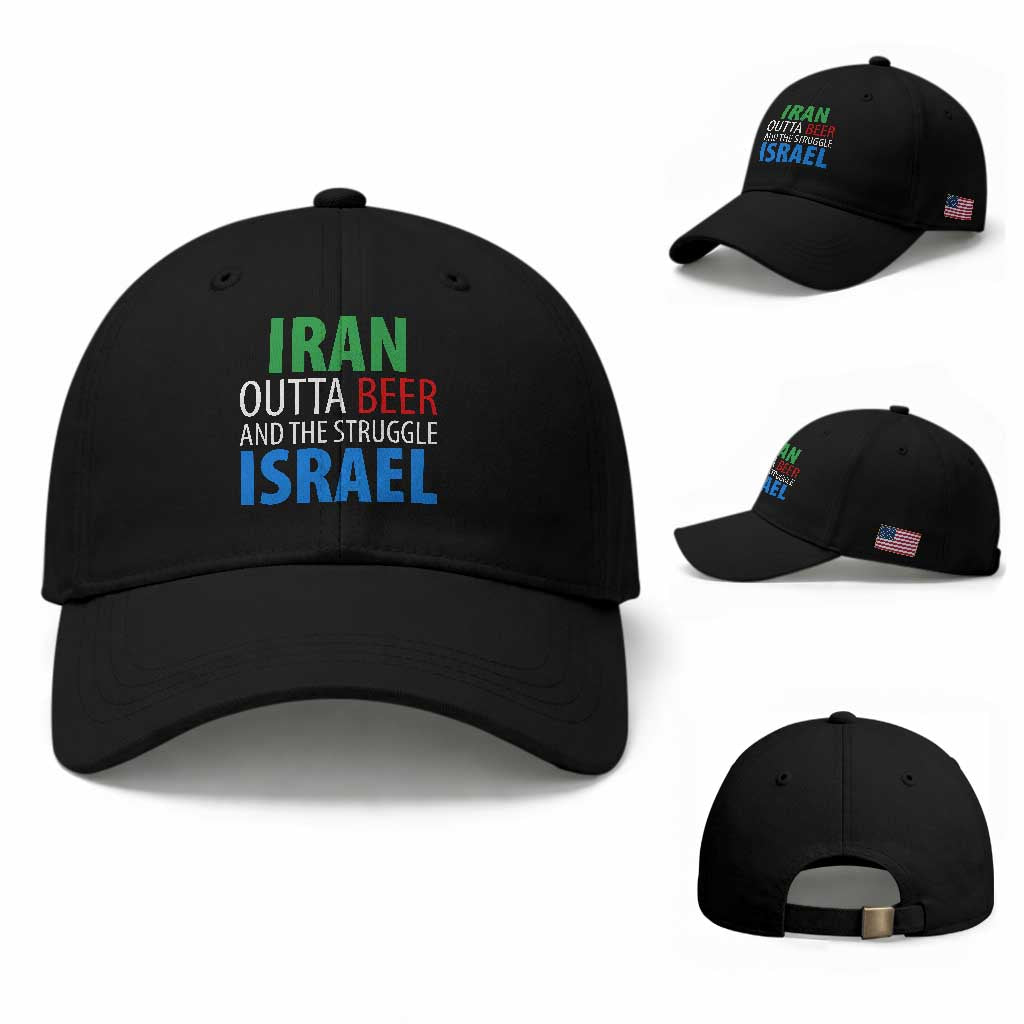 Iran And Israel Political Satire Baseball Cap The Great Beer Struggle TS12 Baseball Cap Universal Fit Black Print Your Wear