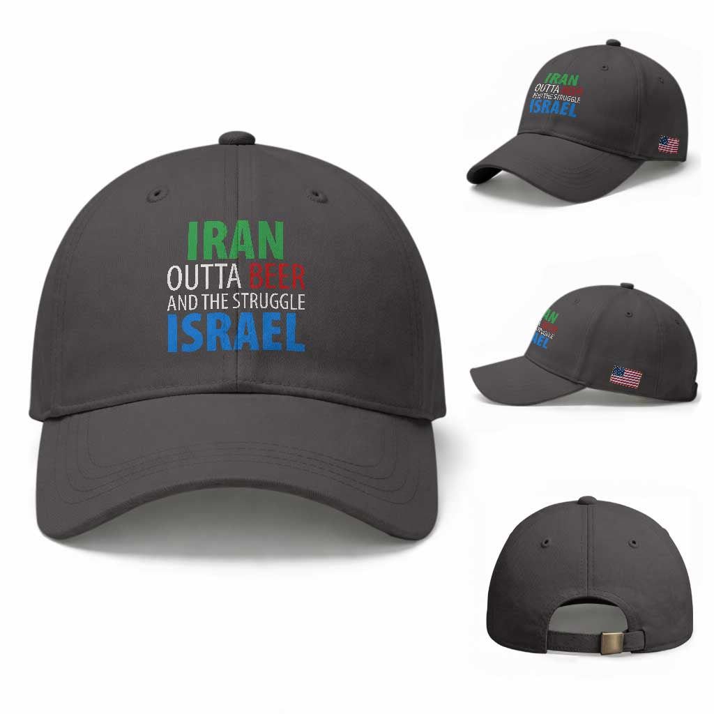 Iran And Israel Political Satire Baseball Cap The Great Beer Struggle TS12 Baseball Cap Universal Fit Dark Gray Print Your Wear