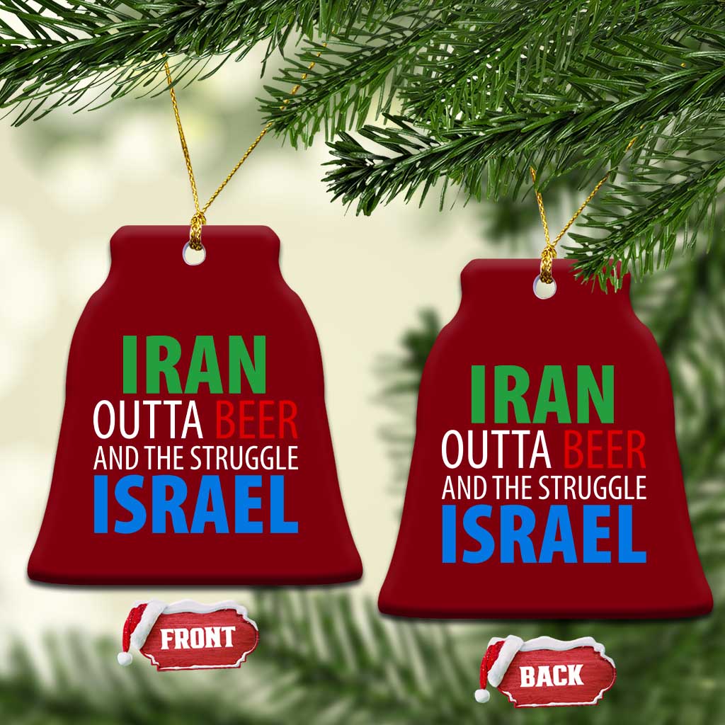 Iran And Israel Political Satire Ceramic Ornament The Great Beer Struggle TS12 Print Your Wear