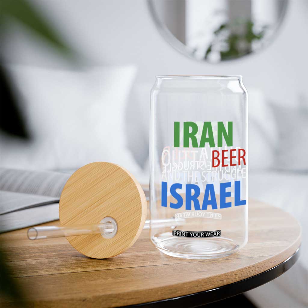 Iran And Israel Political Satire Glass Can The Great Beer Struggle TS12 Print Your Wear