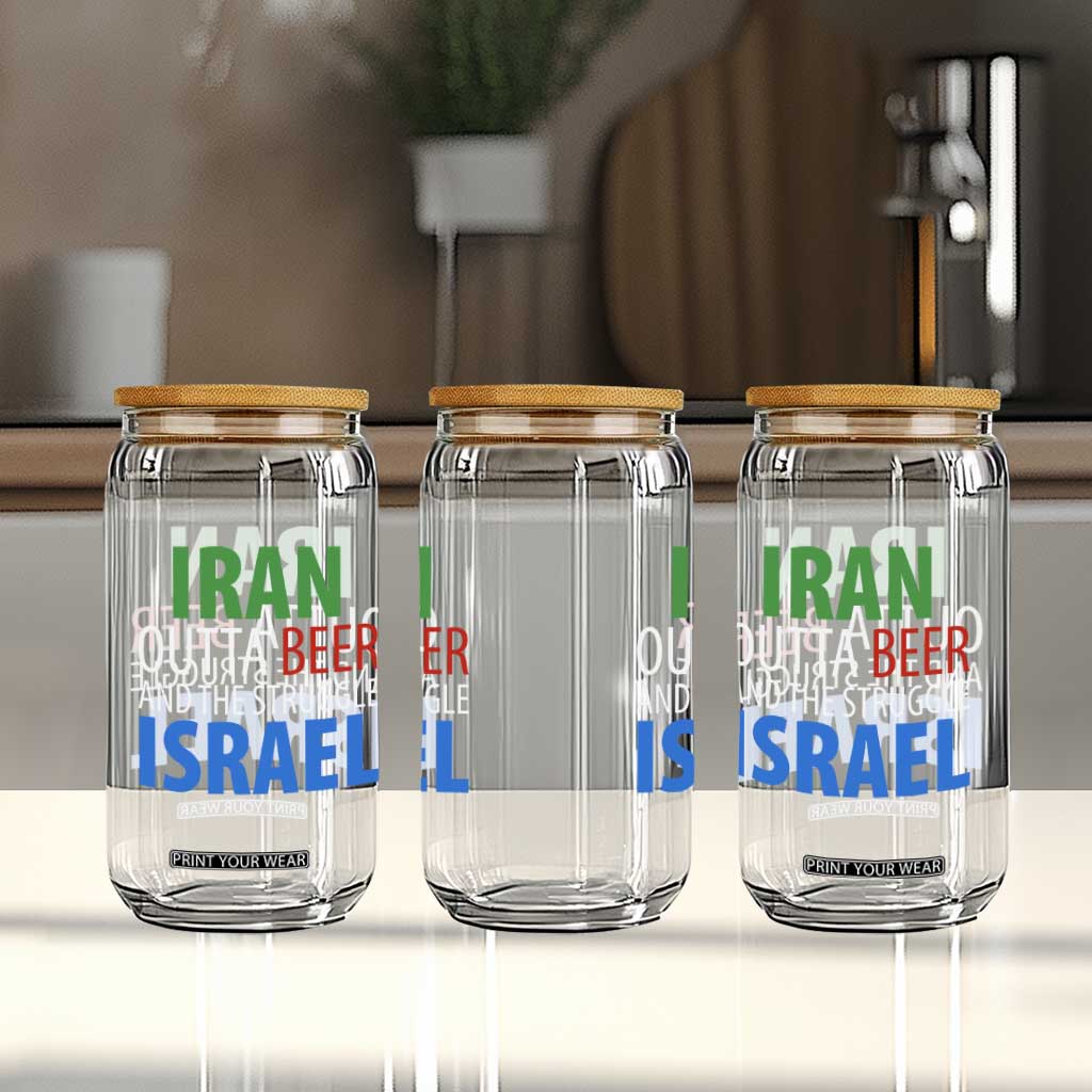 Iran And Israel Political Satire Glass Can The Great Beer Struggle TS12 Print Your Wear