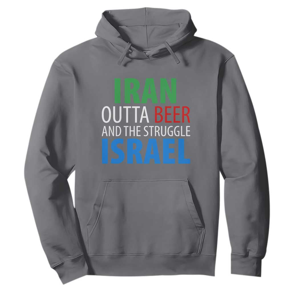 Iran And Israel Political Satire Hoodie The Great Beer Struggle TS12 Charcoal Print Your Wear