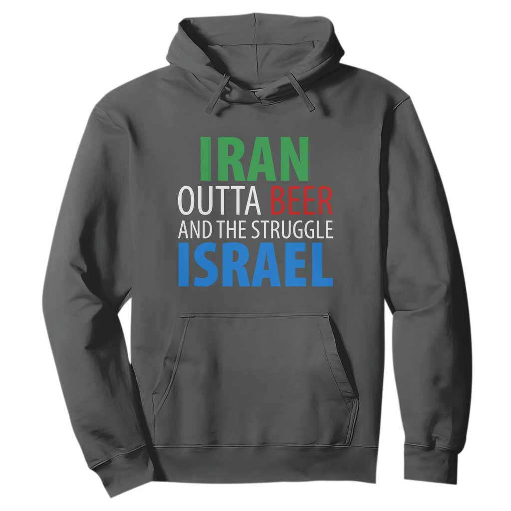 Iran And Israel Political Satire Hoodie The Great Beer Struggle TS12 Dark Heather Print Your Wear