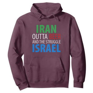Iran And Israel Political Satire Hoodie The Great Beer Struggle TS12 Maroon Print Your Wear