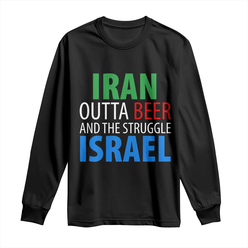 Iran And Israel Political Satire Long Sleeve Shirt The Great Beer Struggle TS12 Black Print Your Wear