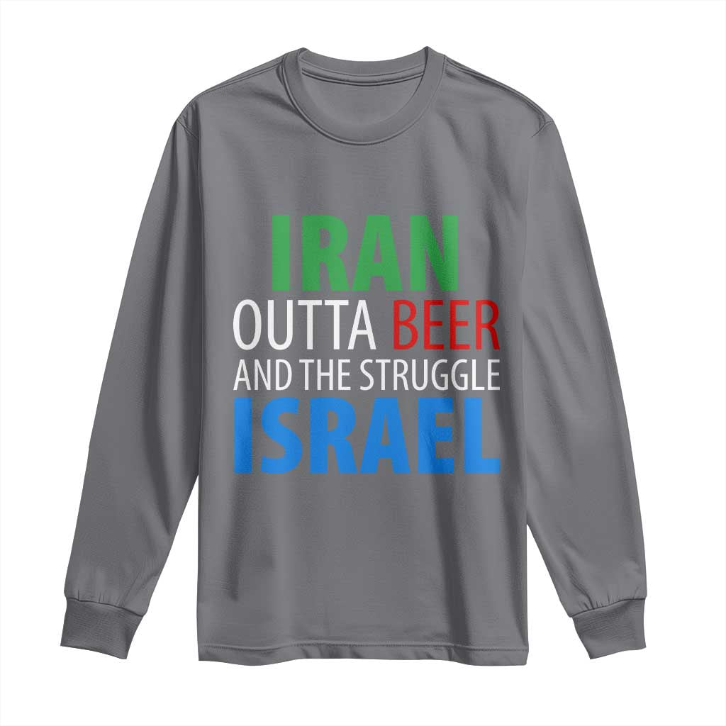 Iran And Israel Political Satire Long Sleeve Shirt The Great Beer Struggle TS12 Charcoal Print Your Wear