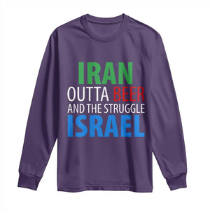 Iran And Israel Political Satire Long Sleeve Shirt The Great Beer Struggle TS12 Purple Print Your Wear