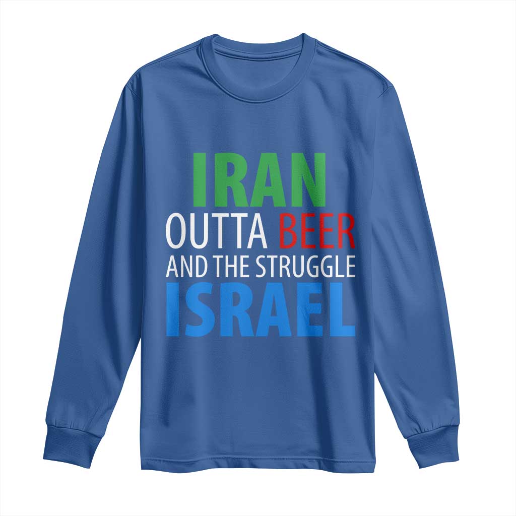 Iran And Israel Political Satire Long Sleeve Shirt The Great Beer Struggle TS12 Royal Blue Print Your Wear