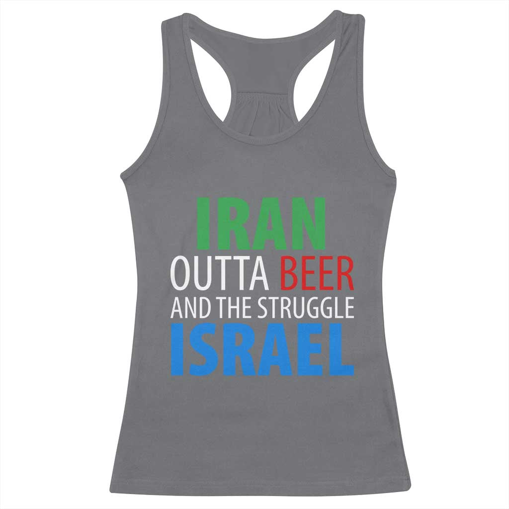 Iran And Israel Political Satire Racerback Tank Top The Great Beer Struggle TS12 Charcoal Print Your Wear