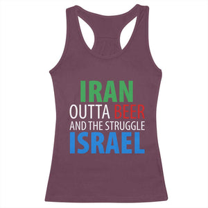 Iran And Israel Political Satire Racerback Tank Top The Great Beer Struggle TS12 Maroon Print Your Wear