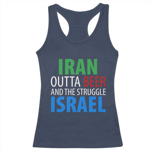Iran And Israel Political Satire Racerback Tank Top The Great Beer Struggle TS12 Navy Print Your Wear