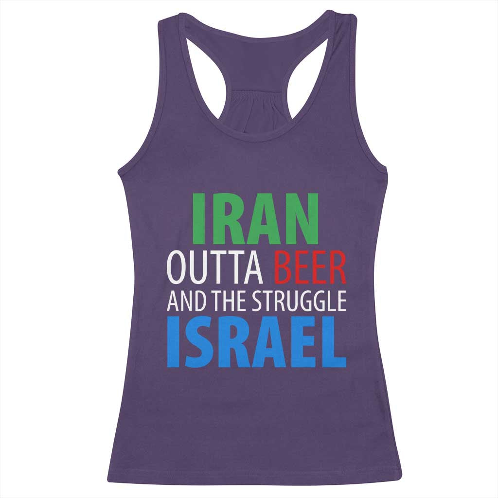 Iran And Israel Political Satire Racerback Tank Top The Great Beer Struggle TS12 Purple Print Your Wear