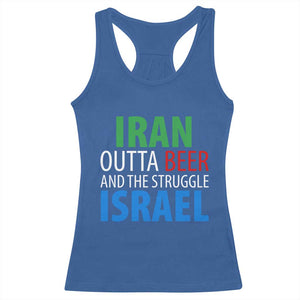 Iran And Israel Political Satire Racerback Tank Top The Great Beer Struggle TS12 Royal Blue Print Your Wear