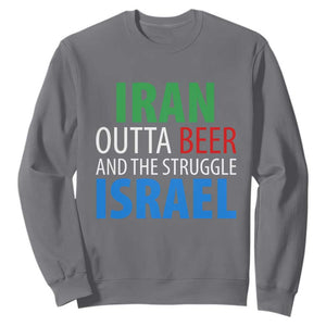 Iran And Israel Political Satire Sweatshirt The Great Beer Struggle TS12 Charcoal Print Your Wear