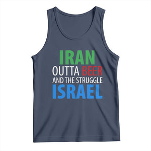Iran And Israel Political Satire Tank Top The Great Beer Struggle TS12 Navy Print Your Wear