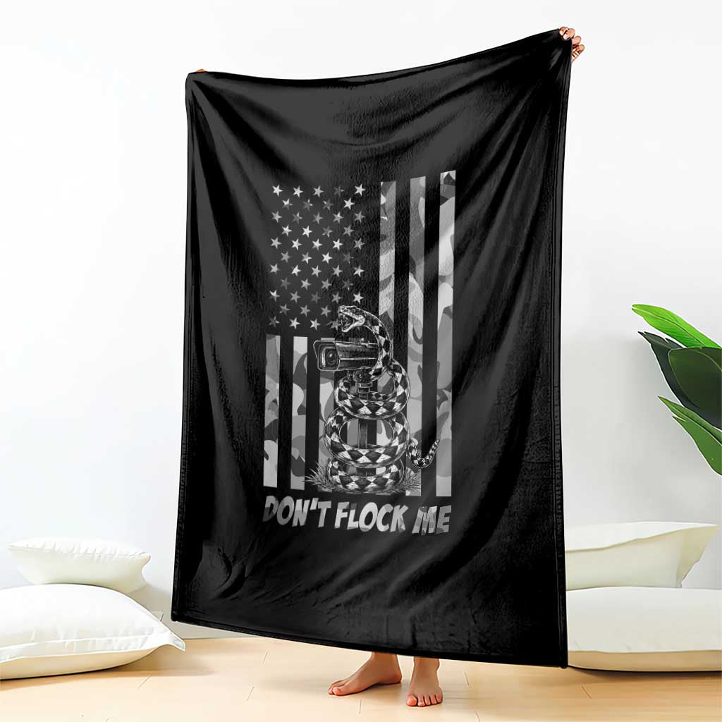 Rattlesnake Surveillance Camera US Flag Camo Graphic Throw Blanket Dont Flock Me TS12 Print Your Wear