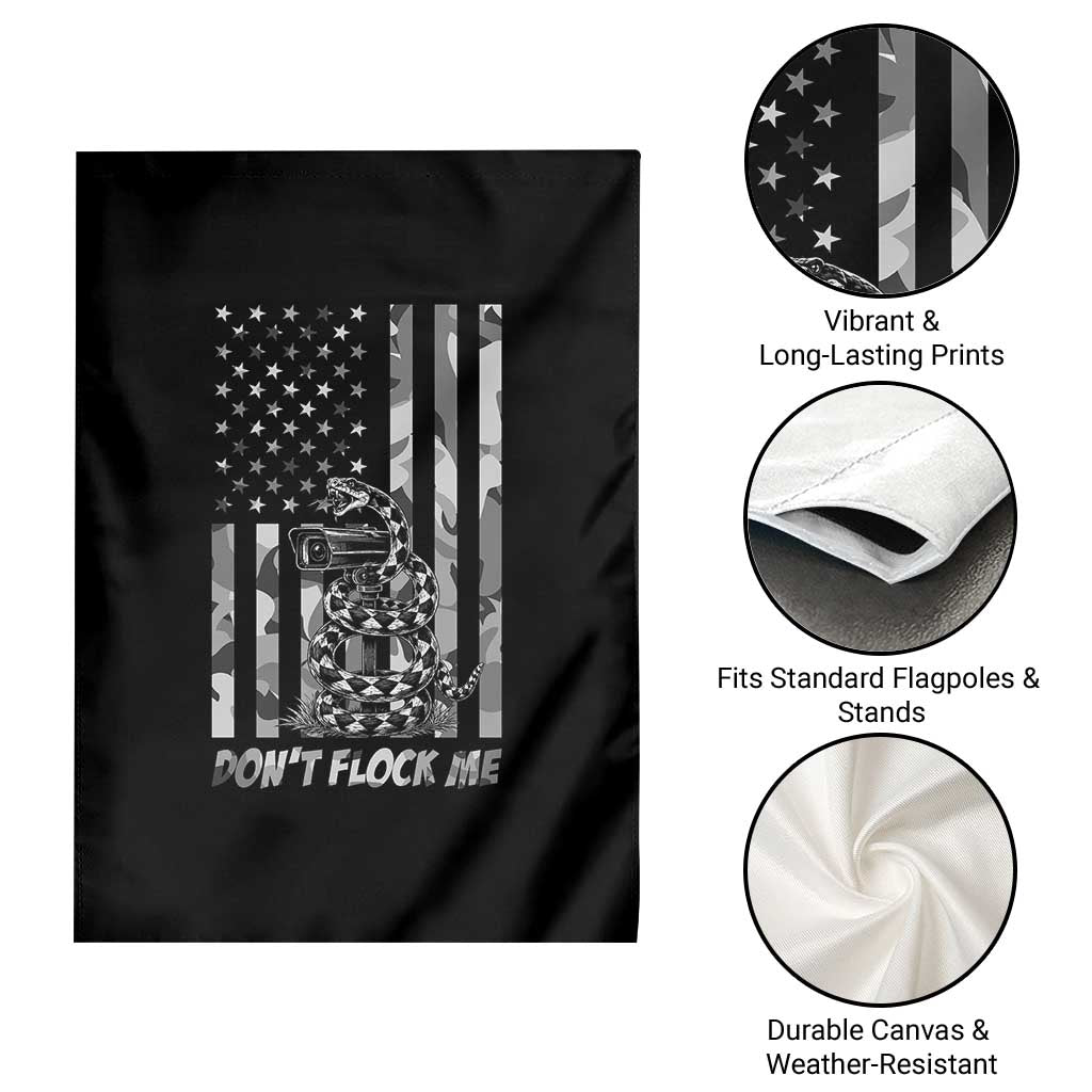 Rattlesnake Surveillance Camera US Flag Camo Graphic Garden Flag Dont Flock Me TS12 Print Your Wear