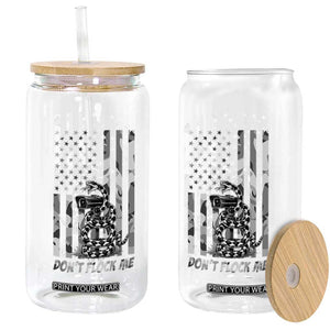 Rattlesnake Surveillance Camera US Flag Camo Graphic Glass Can Dont Flock Me TS12 Print Your Wear