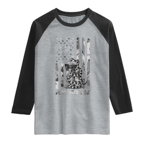 Rattlesnake Surveillance Camera US Flag Camo Graphic Raglan Shirt Dont Flock Me TS12 Heather Gray Black Print Your Wear