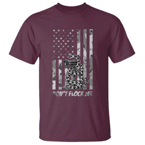 Rattlesnake Surveillance Camera US Flag Camo Graphic T Shirt Dont Flock Me TS12 Maroon Print Your Wear