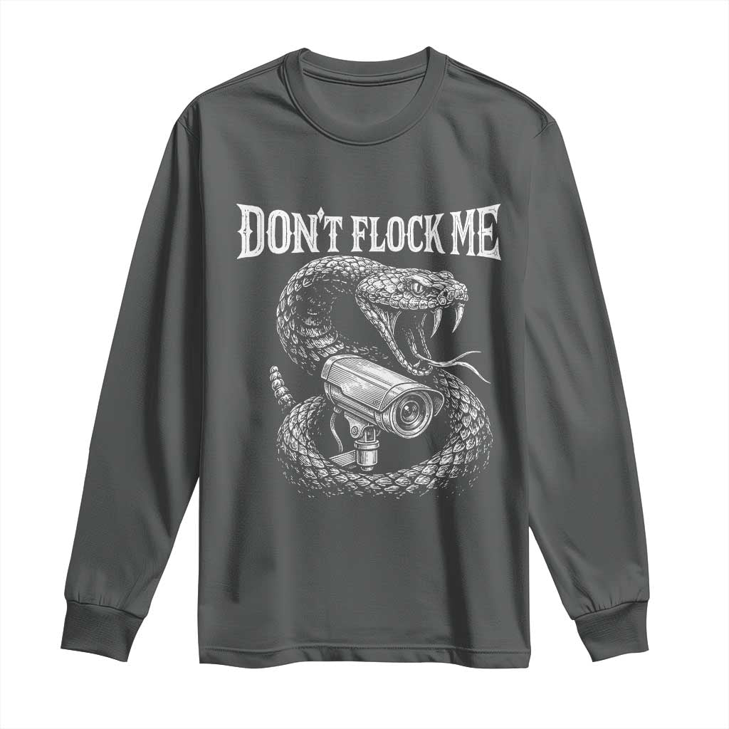 Anti Surveillance Camera Rattlesnake Long Sleeve Shirt Dont Flock Me TS12 Dark Heather Print Your Wear