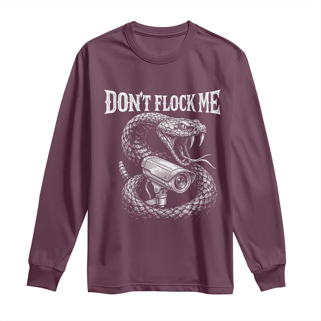 Anti Surveillance Camera Rattlesnake Long Sleeve Shirt Dont Flock Me TS12 Maroon Print Your Wear