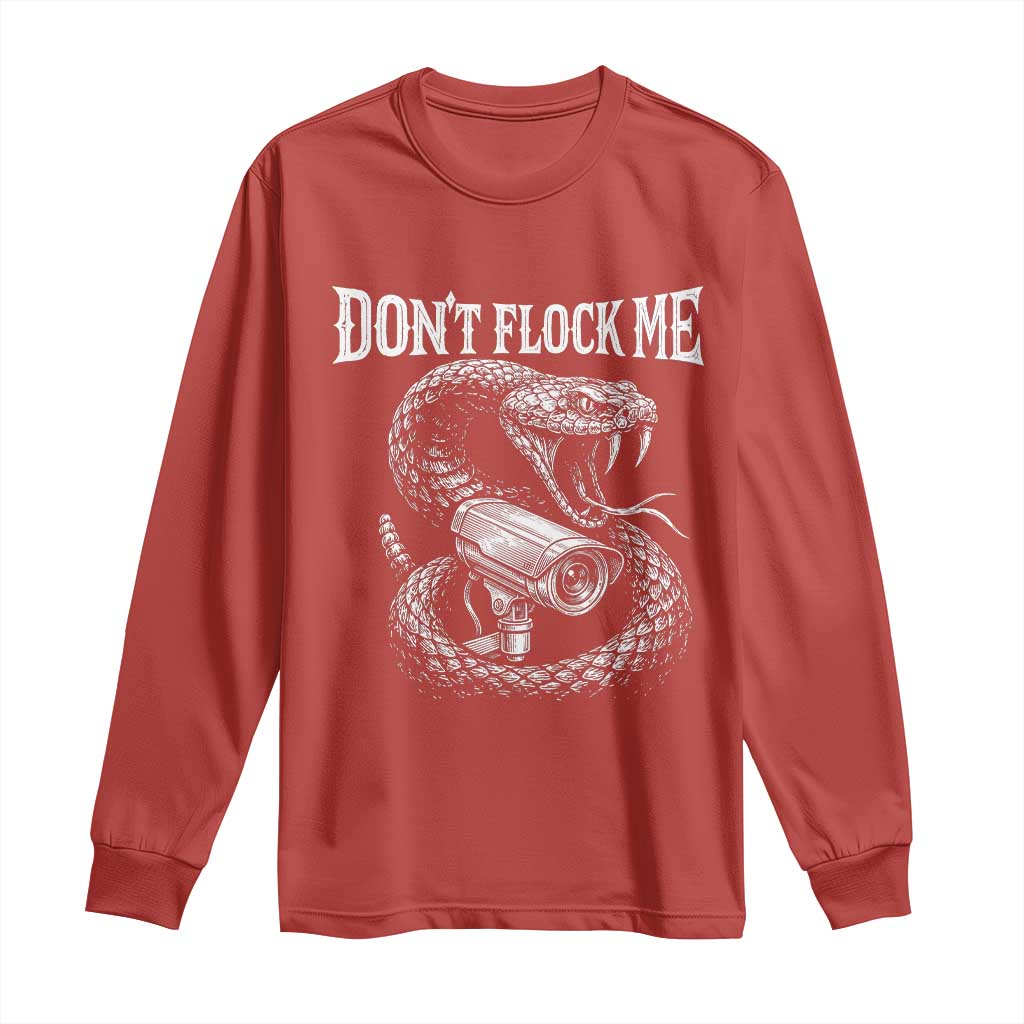Anti Surveillance Camera Rattlesnake Long Sleeve Shirt Dont Flock Me TS12 Red Print Your Wear