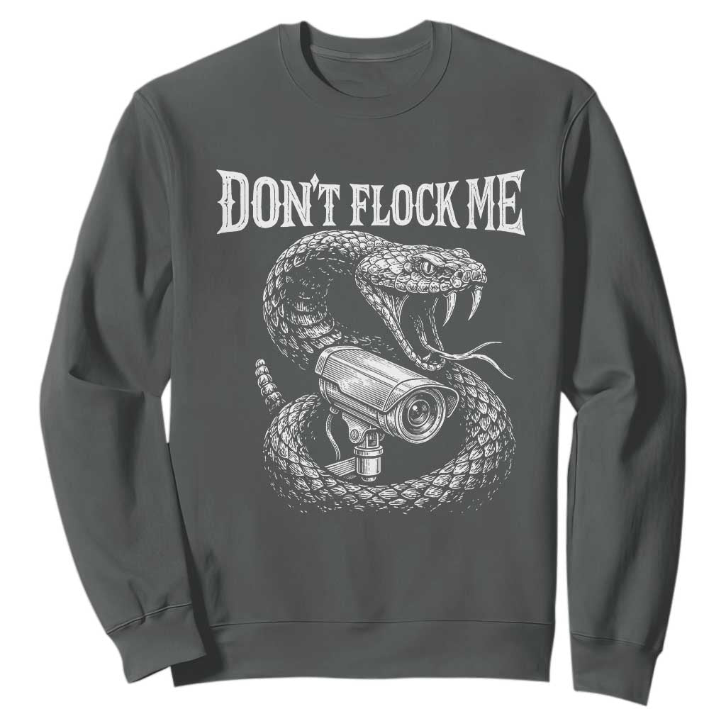 Anti Surveillance Camera Rattlesnake Sweatshirt Dont Flock Me TS12 Dark Heather Print Your Wear