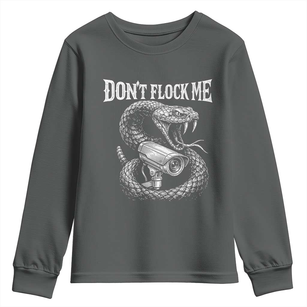 Anti Surveillance Camera Rattlesnake Youth Sweatshirt Dont Flock Me TS12 Dark Heather Print Your Wear